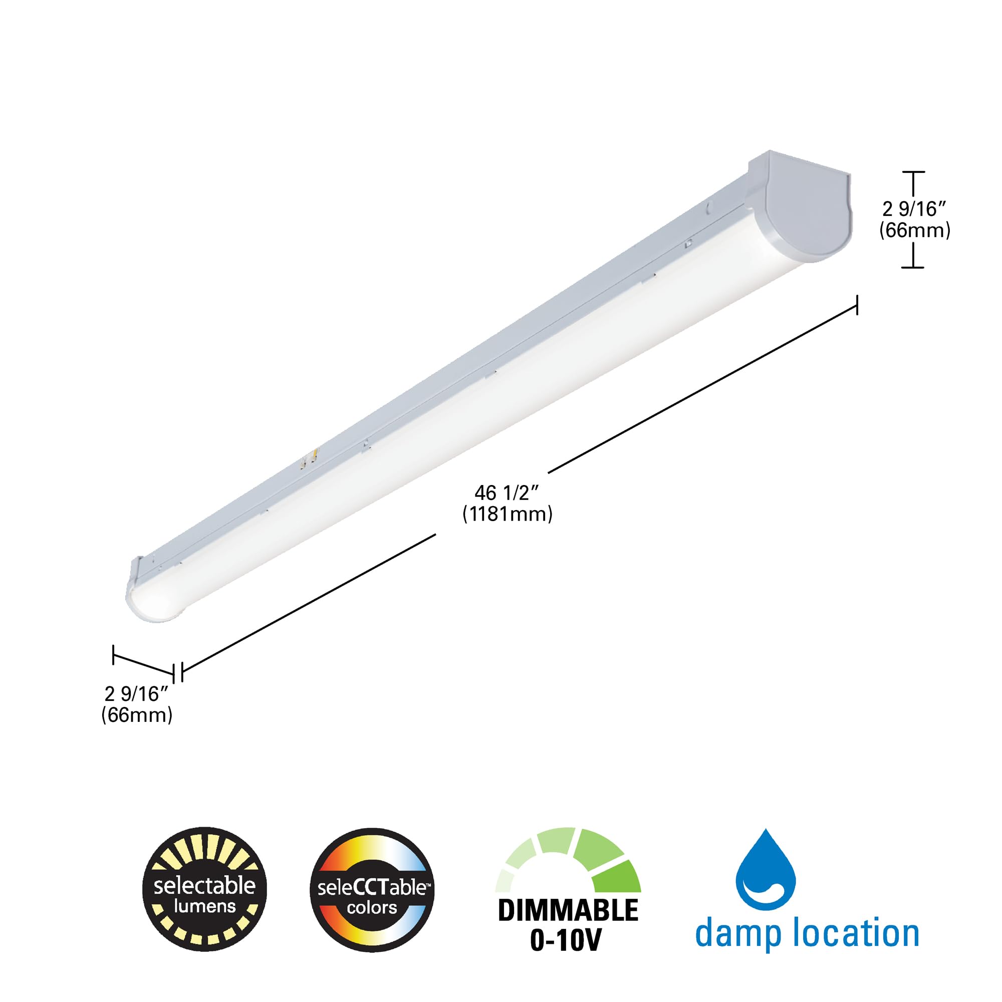 Amazon.com: Metalux 4 Ft. LED CCT Lumen Selectable Strip Light